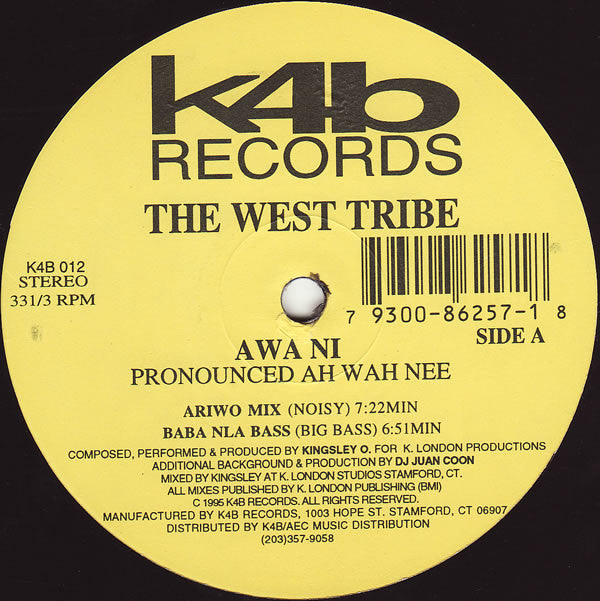 The West Tribe : Awa Ni (12")