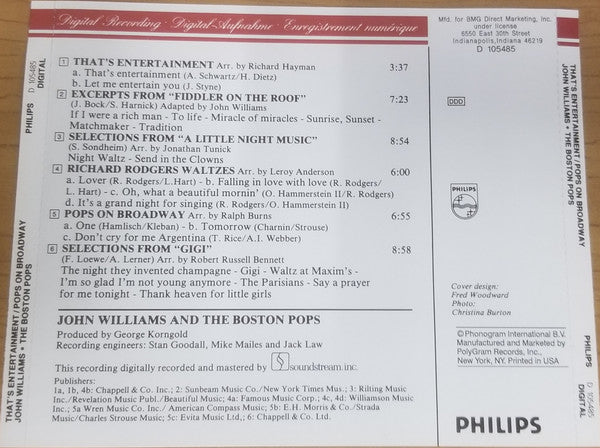 John Williams (4) - Boston Pops Orchestra : That's Entertainment / Pops On Broadway (CD, Club, RE)