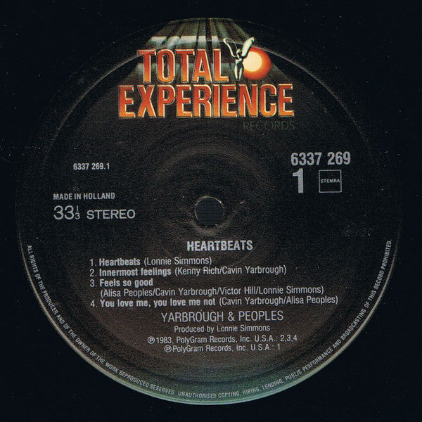 Yarbrough & Peoples : Heartbeats (LP, Album)