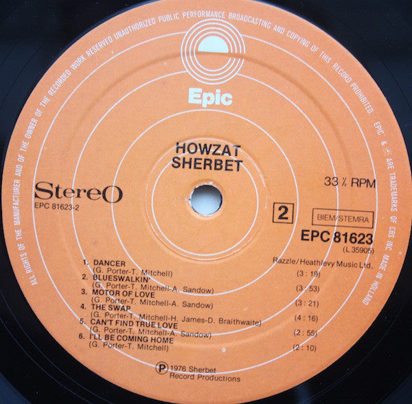 Sherbet : Howzat (LP, Album)
