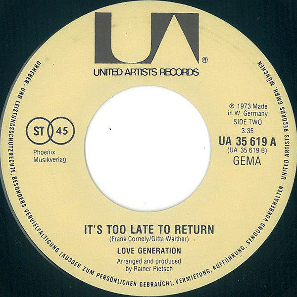 Love Generation : Goin' Downtown (7", Single)