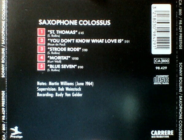 Sonny Rollins : Saxophone Colossus (CD, Album, RE)