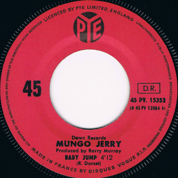 Mungo Jerry : Baby Jump (7", Single)