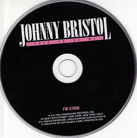 Johnny Bristol : Free To Be Me (CD, Album, RE)