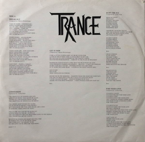 Trance (6) : Break Out (LP, Album)