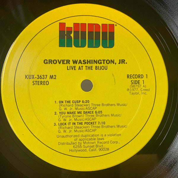 Grover Washington, Jr. : Live At The Bijou (2xLP, Album, San)