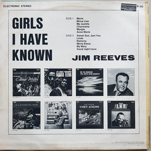 Jim Reeves : Girls I Have Known (LP, Album, RE)