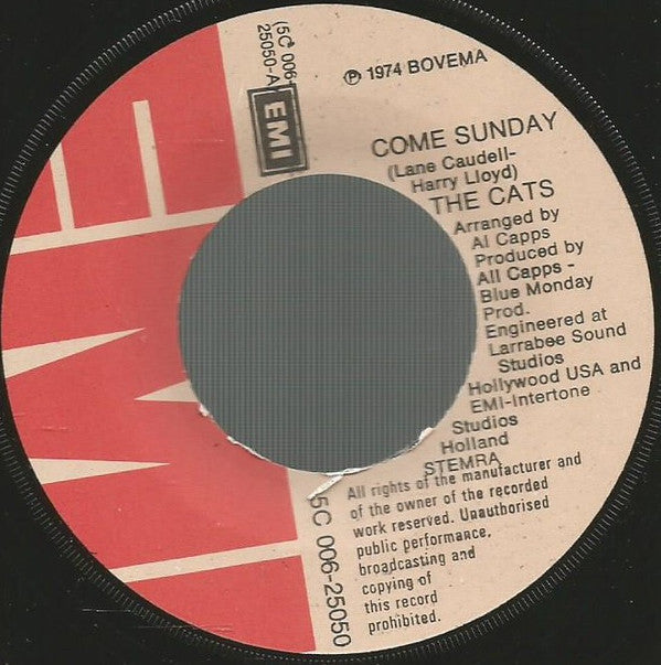 The Cats : Come Sunday (7", Single)