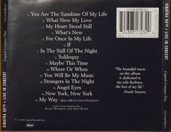 Frank Sinatra : Sinatra 80th Live In Concert (CD, Comp)