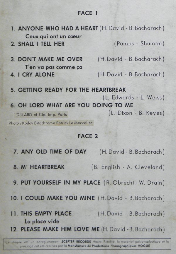 Dionne Warwick : Anyone Who Had A Heart (LP, Album)