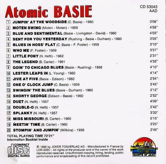 Count Basie Orchestra : Atomic Basie (CD, Comp)