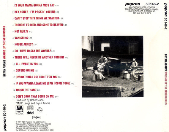 Bryan Adams : Waking Up The Neighbours (CD, Album)