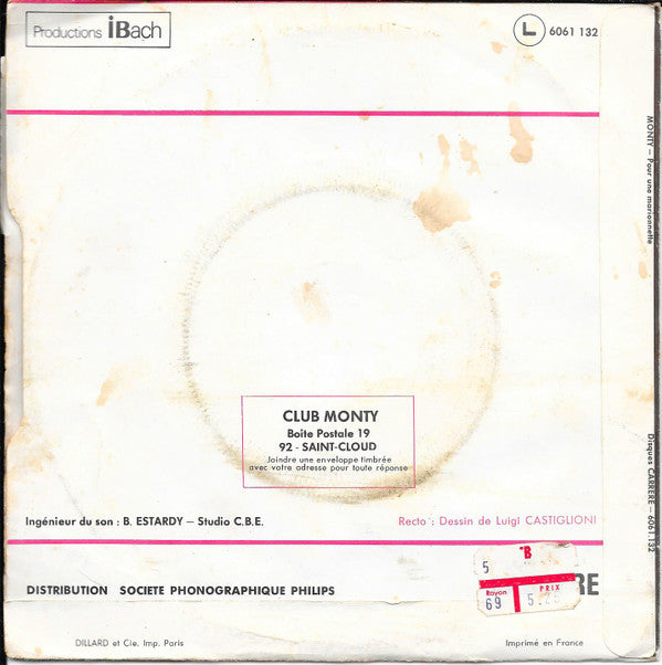 Monty (6) : Pour Une Marionnette / La Fête Au Village (7", Mou)