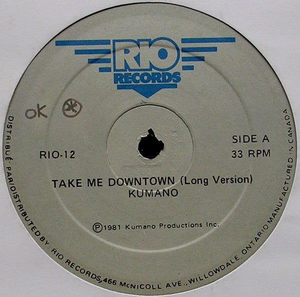 Kumano : Take Me Downtown (12")