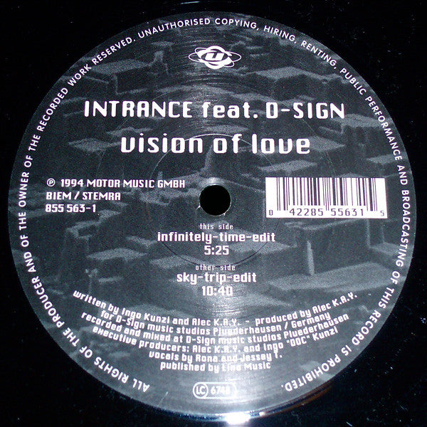 Intrance Feat. D-Sign : Visions Of Love (12")