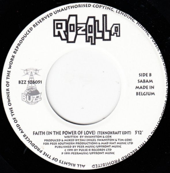 Rozalla : Faith (In The Power Of Love) (7", Single)