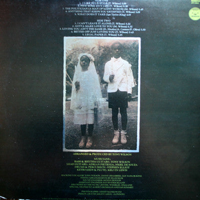 Tony Wilson (3) : I Like Your Style (LP, Album)