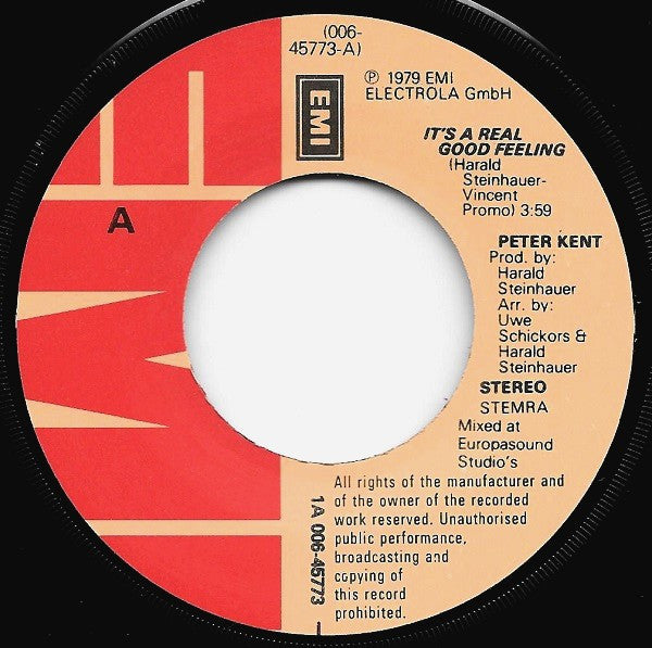 Peter Kent : It's A Real Good Feeling (7", Single)