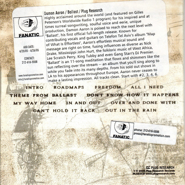 Damon Aaron : Ballast (CD, Album, Promo, Car)