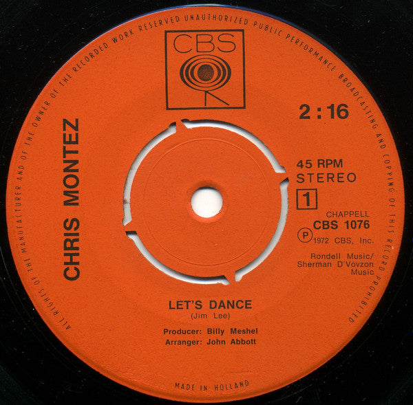 Chris Montez : Let's Dance (7", Single)