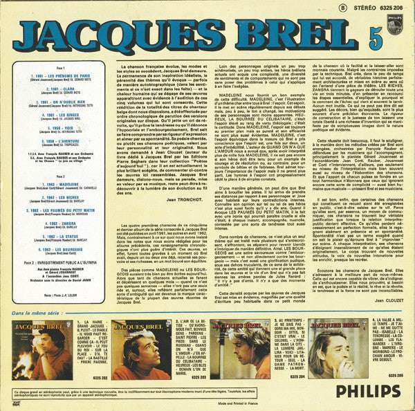Jacques Brel : 5 - Les Bourgeois (LP, Comp, RE)