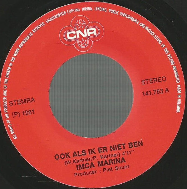 Imca Marina : Ook Als Ik Er Niet Ben  (7", Single)