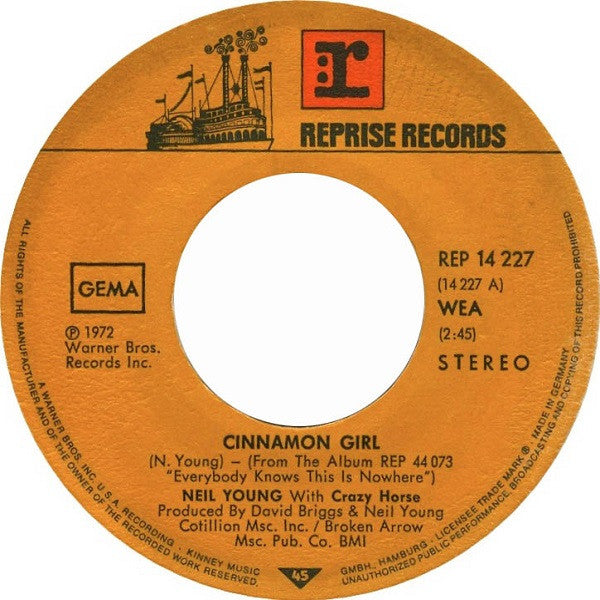 Neil Young : Cinnamon Girl (7", Single)