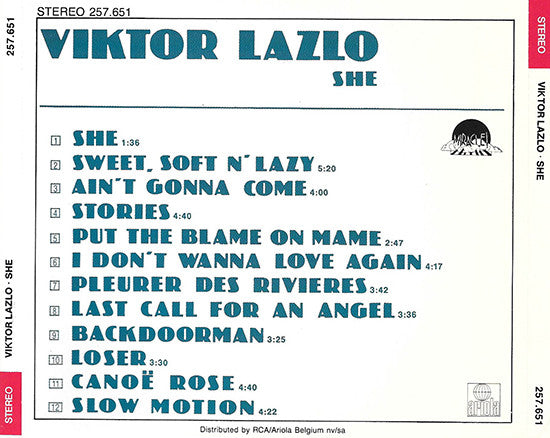 Viktor Lazlo : She (CD, Album)