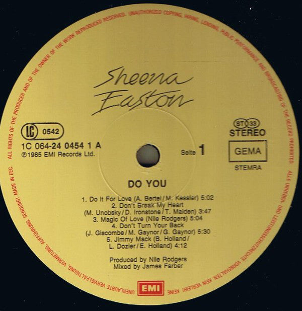 Sheena Easton : Do You (LP, Album)