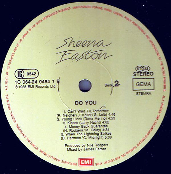 Sheena Easton : Do You (LP, Album)