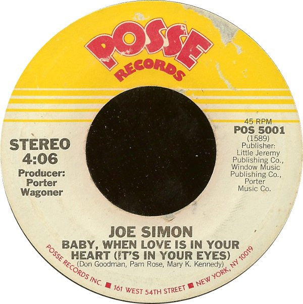 Joe Simon : Baby, When Love Is In Your Heart (It's In Your Eyes) / Are We Breaking Up (7")