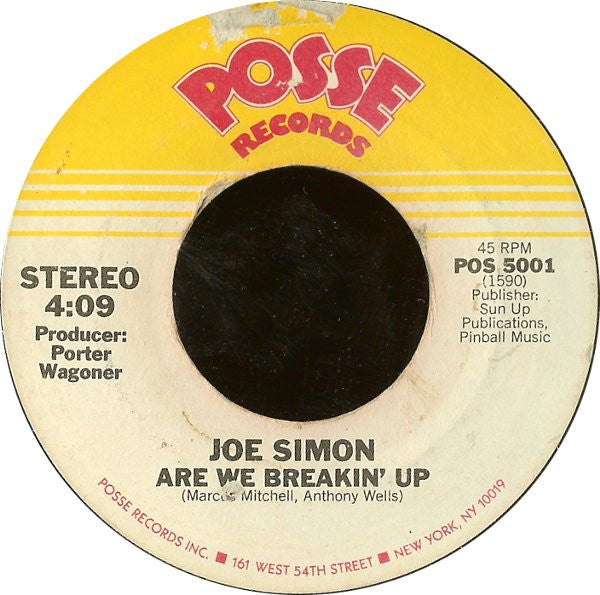 Joe Simon : Baby, When Love Is In Your Heart (It's In Your Eyes) / Are We Breaking Up (7")