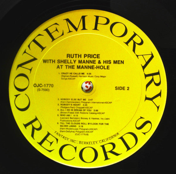 Ruth Price With Shelly Manne & His Men : At The Manne Hole (LP, Album, Ltd, RE, RM)