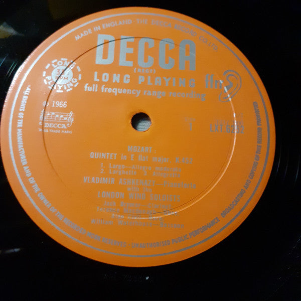 Wolfgang Amadeus Mozart, Ludwig van Beethoven, Vladimir Ashkenazy, London Wind Soloists : Quintet In E Flat, K.452 / Quintet In E Flat, Op.16 (LP, Album, Mono)
