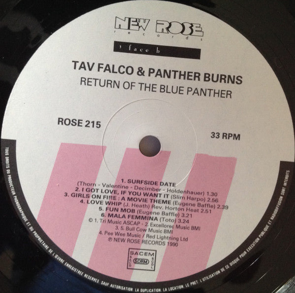Tav Falco's Panther Burns : Return Of The Blue Panther (LP, Album)