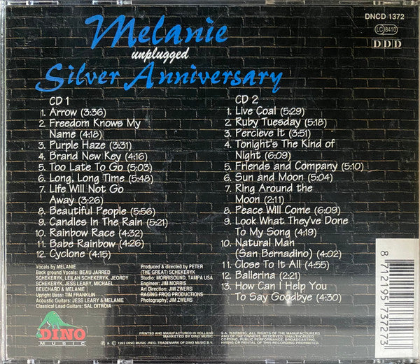 Melanie (2) : Unplugged Silver Anniversary (2xCD, Album, Comp)