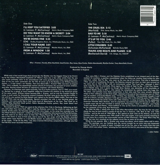 Billy J. Kramer & The Dakotas : The Best Of Billy J. Kramer With The Dakotas (LP, Comp)