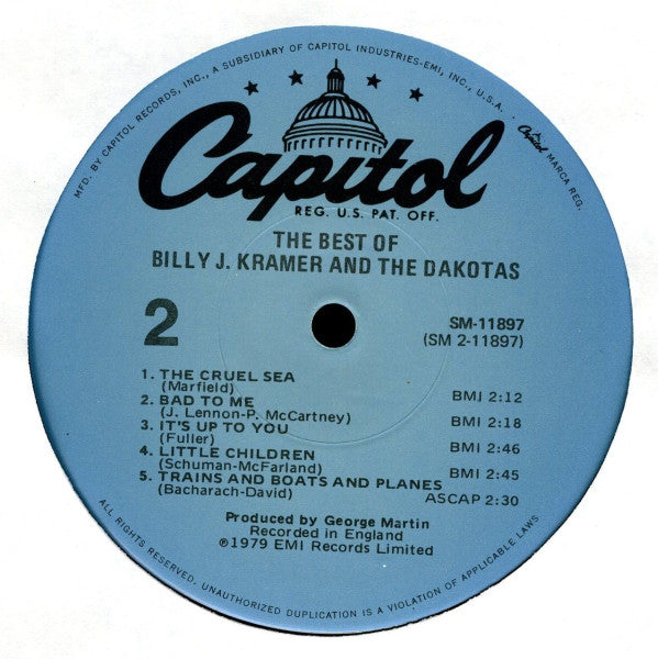 Billy J. Kramer & The Dakotas : The Best Of Billy J. Kramer With The Dakotas (LP, Comp)