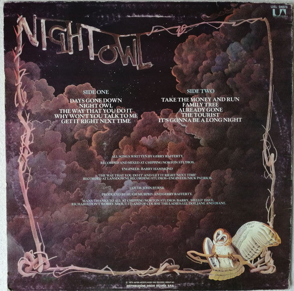 Gerry Rafferty : Night Owl (LP, Album)