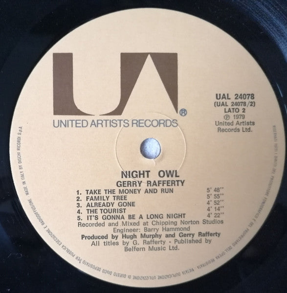 Gerry Rafferty : Night Owl (LP, Album)