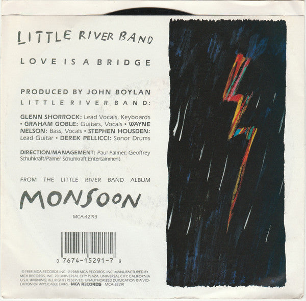 Little River Band : Love Is A Bridge (7", Glo)