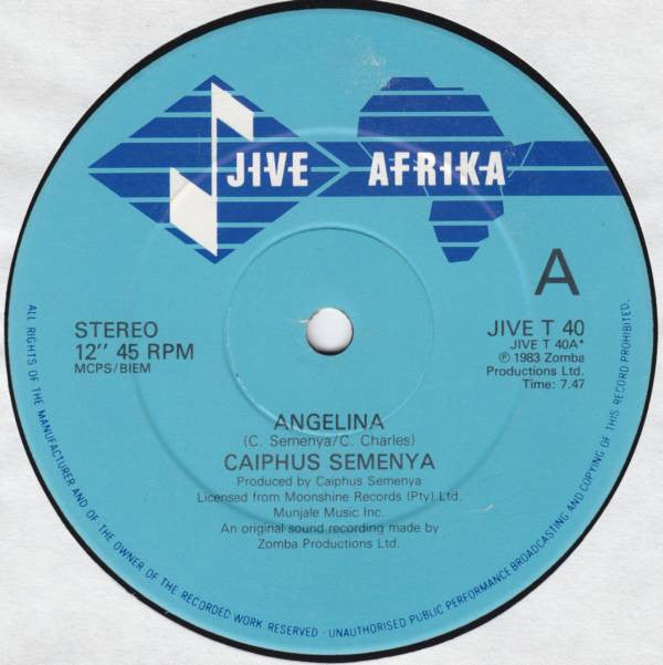 Caiphus Semenya : Angelina (12", Maxi)