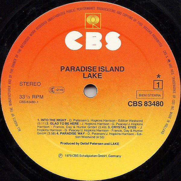 Lake (2) : Paradise Island (LP, Album)