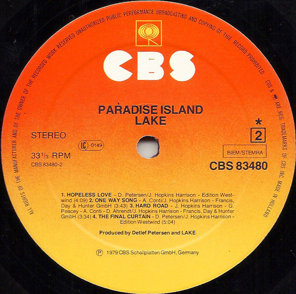 Lake (2) : Paradise Island (LP, Album)