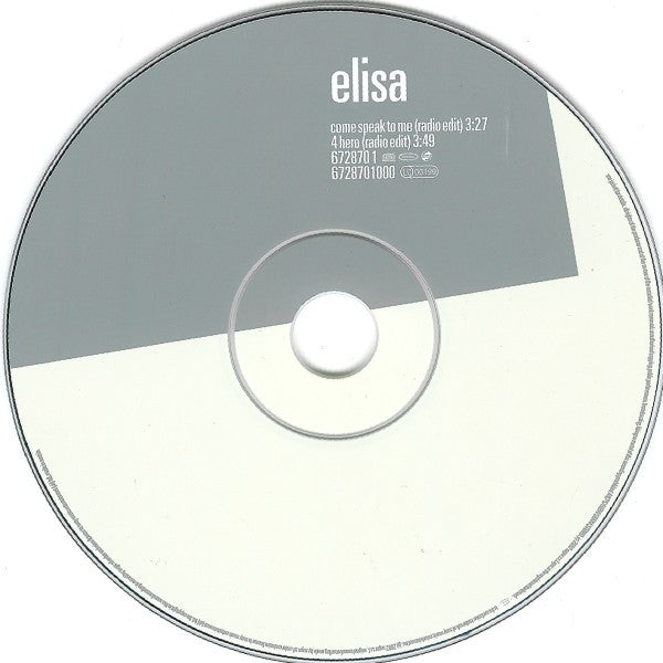 Elisa : Come Speak To Me (CD, Single)