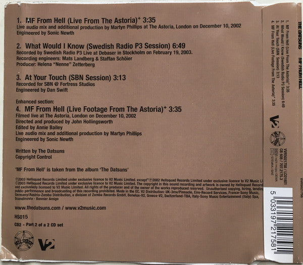The Datsuns : MF From Hell (CD, Single, Enh, CD2)