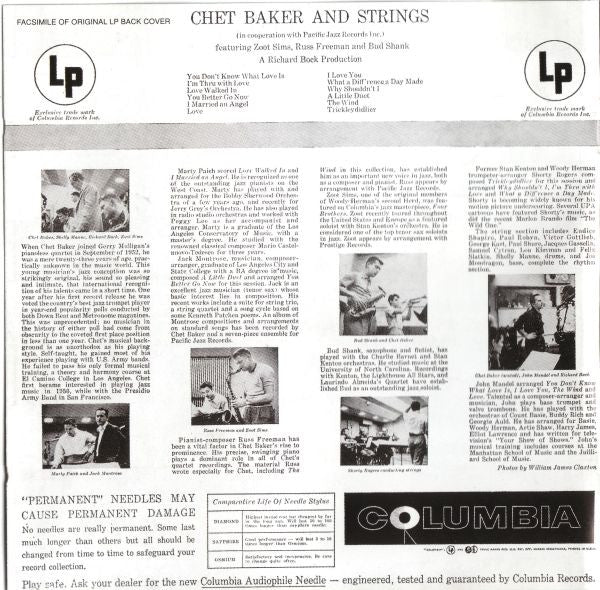 Chet Baker & Strings : Chet Baker & Strings (CD, Album, RE)
