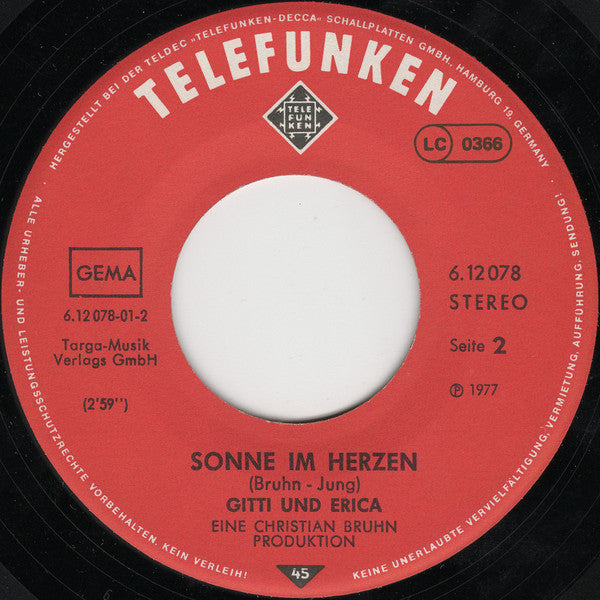 Gitti Und Erica* : Heidi (7", Single)