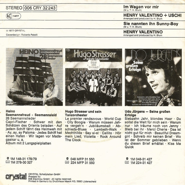 Henry Valentino + Uschi (2) : Im Wagen Vor Mir (7", Single)