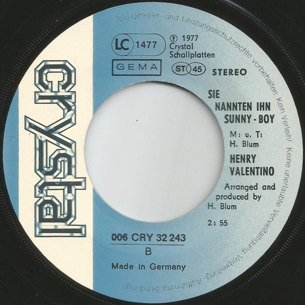 Henry Valentino + Uschi (2) : Im Wagen Vor Mir (7", Single)